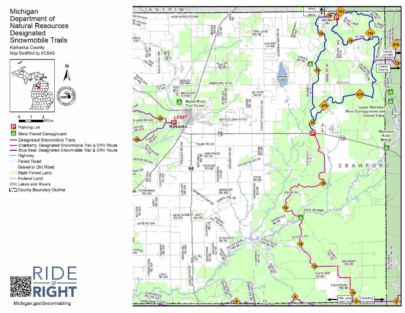 Trail Maps and Reports Kalkaska County Sand and Snow
