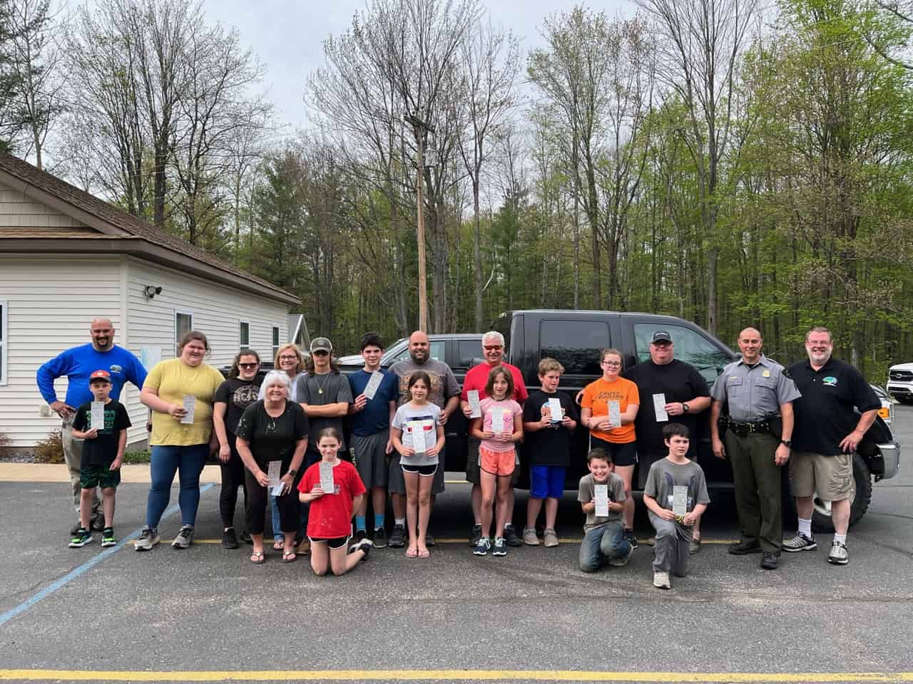 ORV safety class students showing their certificates